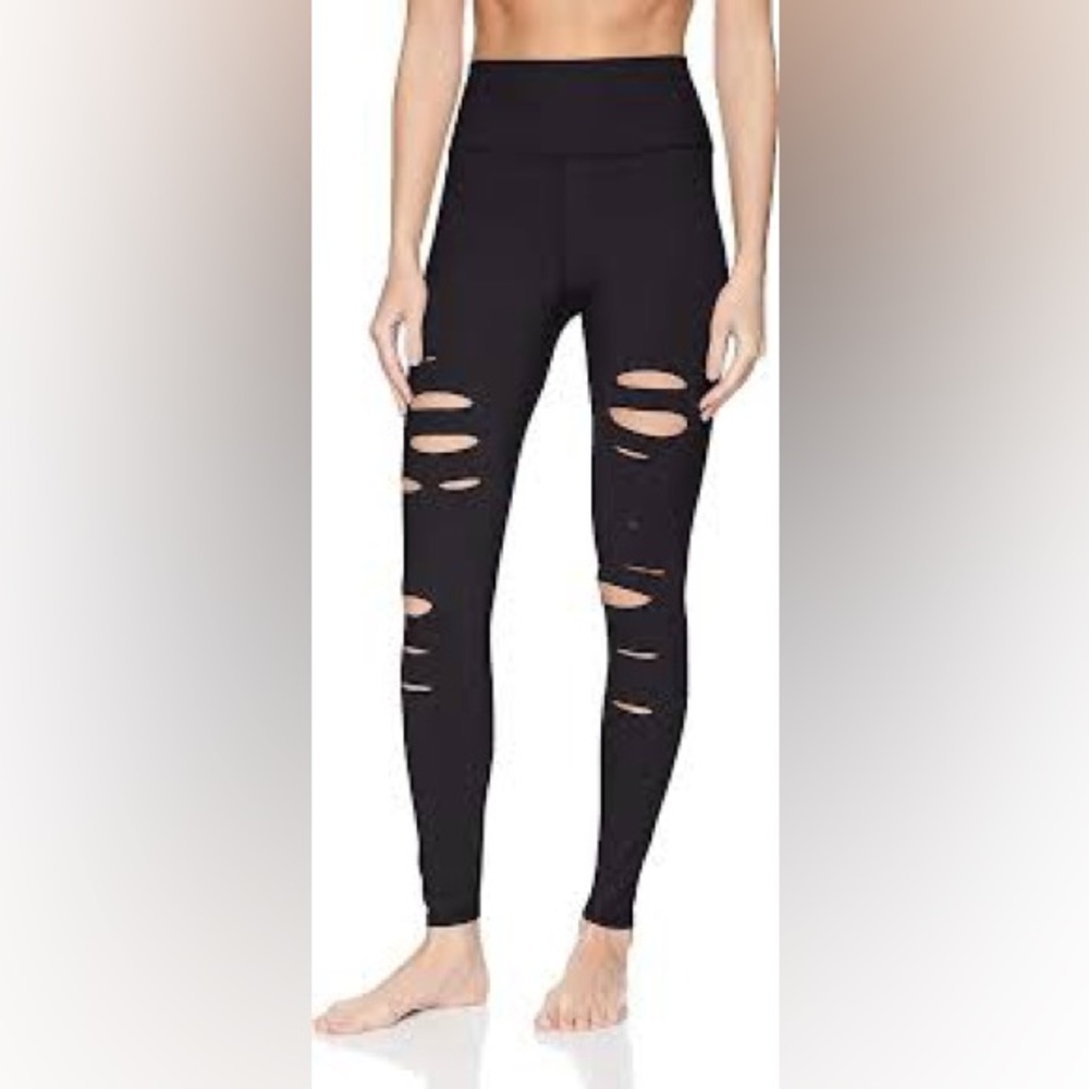 Alo ripped warrior high waist legging black Medium